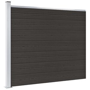 vidaXL Painel de cerca 175x146 cm WPC preto