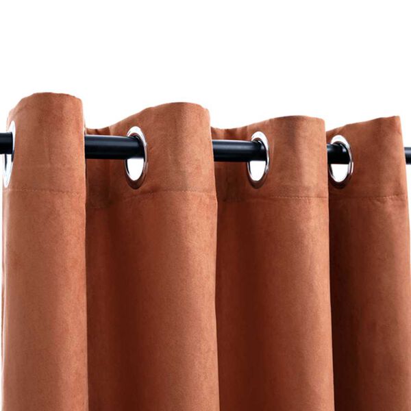 vidaXL Cortinas blackout c/ argolas em metal 2 pcs 140x225 cm ferrugem