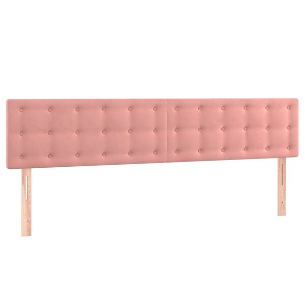 vidaXL Cabeceira de cama 2 pcs veludo 80x5x78/88 cm rosa
