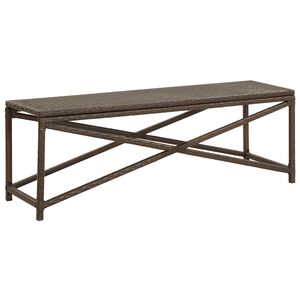 vidaXL Banco de jardim 120 cm vime PE castanho