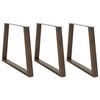 vidaXL P&eacute;s para mesa de jantar em formato de V, 3 pe&ccedil;as, a&ccedil;o natural, 90x(72-73,3) cm, a&ccedil;o