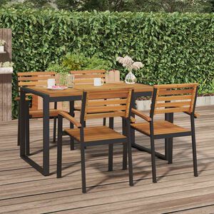 vidaXL Mesa jardim c/ pernas em forma de U 140x80x75 cm ac&aacute;cia maci&ccedil;a