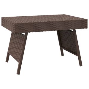 vidaXL Mesa de apoio dobrável 60x40x38 cm vime PE castanho