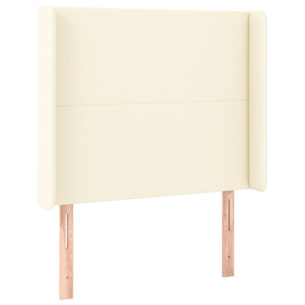 vidaXL Cabeceira cama c/ abas couro artificial 93x16x118/12 cm creme