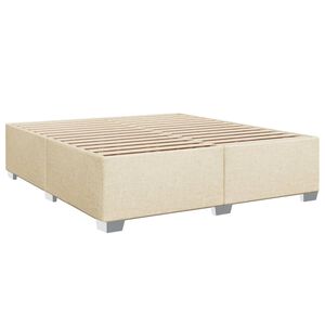 vidaXL Estrutura de cama sem colch&atilde;o 180x200 cm tecido cor creme