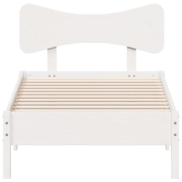 vidaXL Cama sem colch&atilde;o 90x190 cm madeira de pinho maci&ccedil;a branco