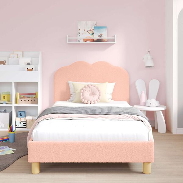 vidaXL Estrutura de Cama Infantil com Cabeceira Rosa 80 x 200 cm