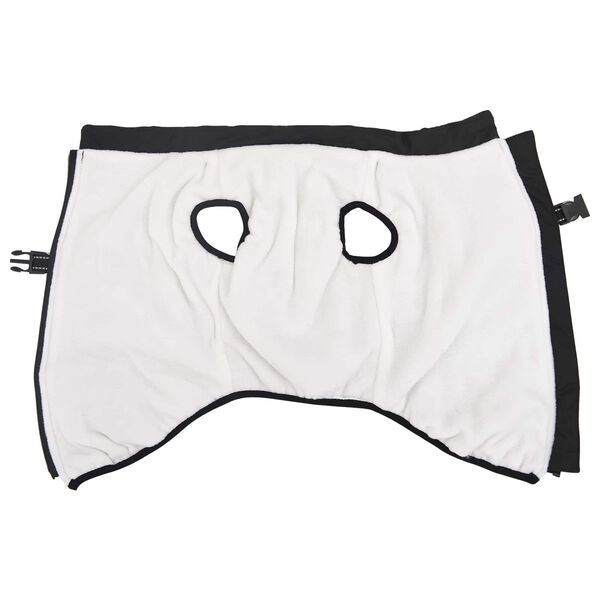 vidaXL Casaco para C&atilde;es com arn&ecirc;s Preto L48 Velo e Poli&eacute;ster