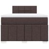 vidaXL Cama boxspring com colch&atilde;o 120x190 cm tecido castanho-escuro