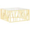vidaXL Mesa de centro 80x80x40 cm a&ccedil;o inoxid&aacute;vel e vidro dourado