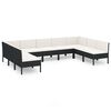 vidaXL 9 pcs conjunto lounge de jardim c/ almofad&otilde;es vime PE preto