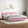 vidaXL Cama com molas/colch&atilde;o 180x210 cm veludo Rosa