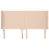 vidaXL Cabeceira cama c/ abas couro artif. 183x16x118/128cm cappuccino
