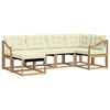 vidaXL Conjunto de Sof&aacute;s para Exterior 6 unid. Branco e Creme