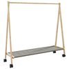 vidaXL Cabide com prateleiras e rodas 106x34x106,5 cm bambu