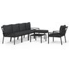 vidaXL 7 pcs conjunto lounge de jardim a&ccedil;o c/ almofad&otilde;es cinzentos