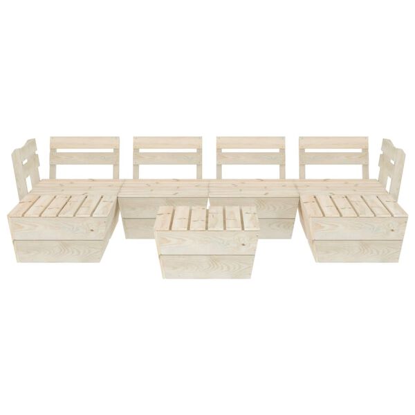 vidaXL 7 pcs conjunto lounge de paletes madeira de abeto impregnada