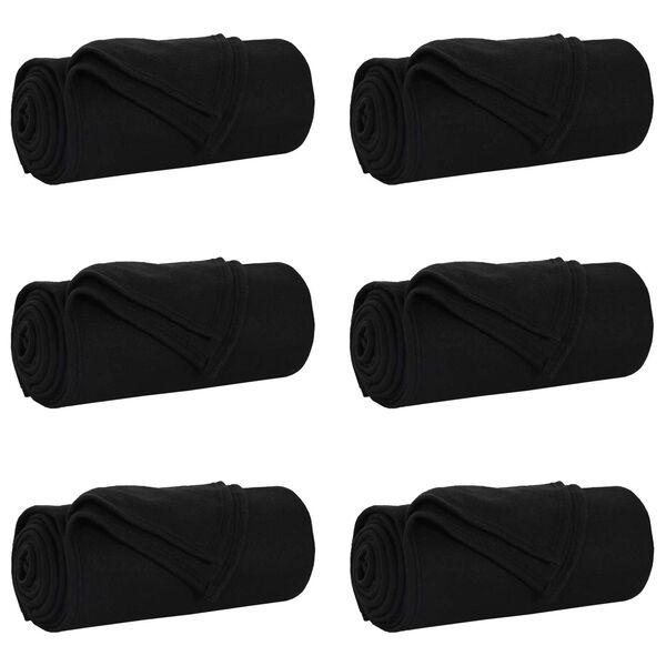 vidaXL Cobertores de Sof&aacute; 6 pcs Preto 240 x 220 cm L&atilde;