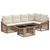 vidaXL Conjunto de Sof&aacute; de Jardim 6 unid. Bege e Branco Creme vime PE