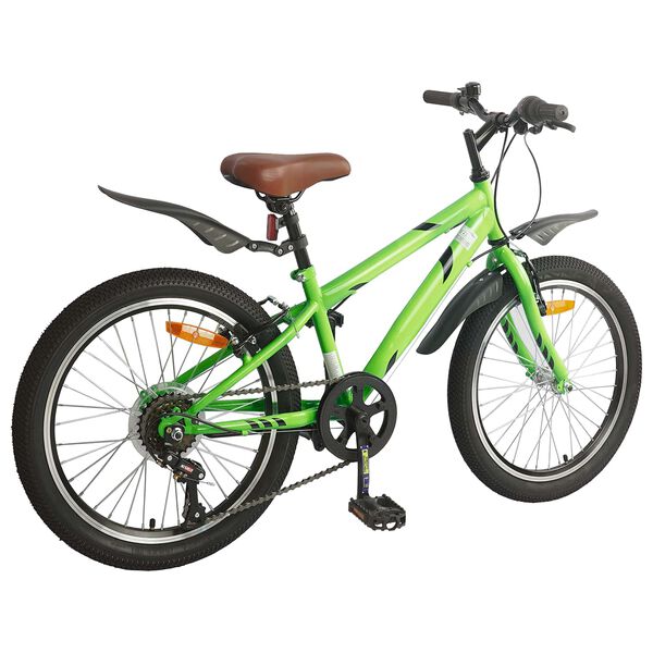 vidaXL Bicicleta Infantil 24 Polegadas 6-Speed para 8-12 anos Verde