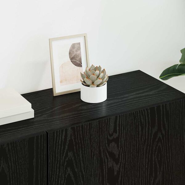 vidaXL Unidade de TV de Parede 5 pcs Carvalho preto Madeira processada