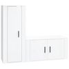 vidaXL 2 pcs conjunto m&oacute;veis de TV derivados madeira branco brilhante