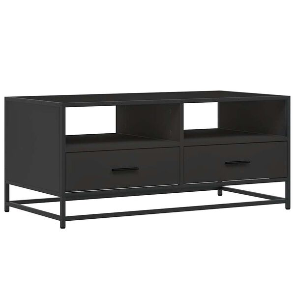 vidaXL Mesa de centro 100x50x45 cm derivados de madeira/metal preto
