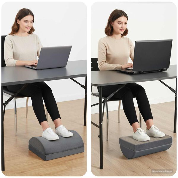 vidaXL Almofada para Descanso dos P&eacute;s Liso Cinzeto