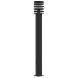 vidaXL Candeeiro de ch&atilde;o para exterior 110 cm a&ccedil;o inoxid&aacute;vel preto