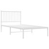 vidaXL Estrutura de cama com cabeceira 90x190 cm metal branco