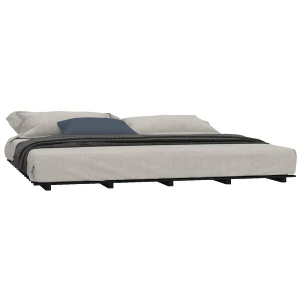 vidaXL Estrutura de cama madeira de pinho maci&ccedil;a 180x200 cm preto