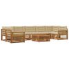 vidaXL Conjunto de Sof&aacute;s para Exterior 8 pcs Natural e Bege