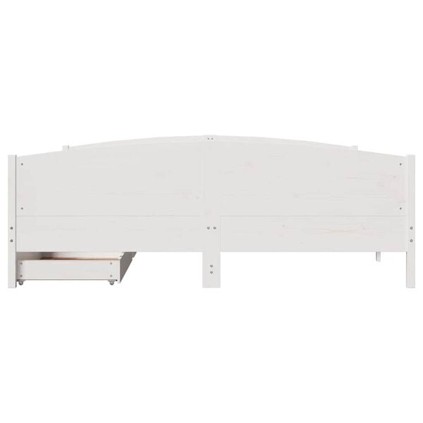 vidaXL Cama sem colch&atilde;o 200x200 cm madeira de pinho maci&ccedil;a branco