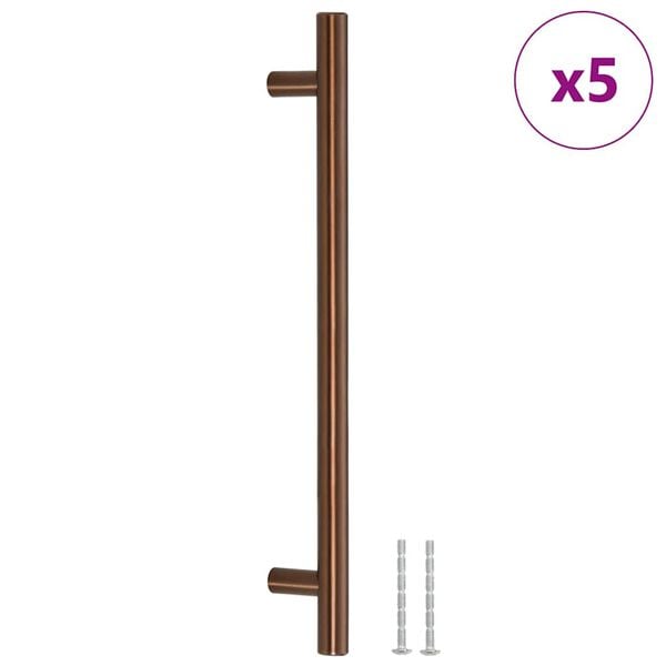 vidaXL Puxadores para móveis 5 pcs 192 mm aço inoxidável bronze