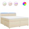 vidaXL Cama com molas/colch&atilde;o 180x200 cm tecido cor creme