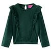 vidaXL Blusa para crian&ccedil;a com folhos verde-escuro 116