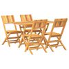vidaXL 5 pcs conjunto de jantar p/ jardim madeira de teca maci&ccedil;a