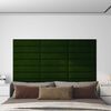 vidaXL Painel de parede 12 pcs 60x15cm veludo 1,08 m² verde-escuro