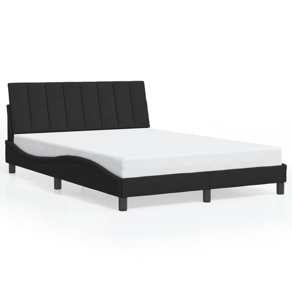 vidaXL Estrutura de cama sem colch&atilde;o Hanko 140x200 cm veludo preto