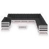 vidaXL 12 pcs conj. lounge de jardim c/ almofad&otilde;es pinho maci&ccedil;o branco