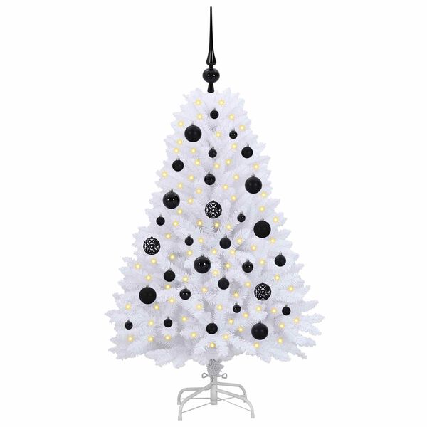 vidaXL &Aacute;rvore de Natal Articulada Artificial Branco 120 cm PVC e A&ccedil;o