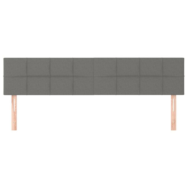 vidaXL Cabeceiras cinzento-escuro 200x5x78/88 cm tecido