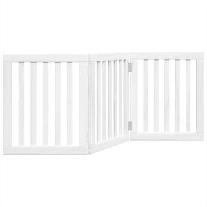 vidaXL Port&atilde;o para c&atilde;es dobr&aacute;vel 3 pain&eacute;is 150 cm &aacute;lamo branco