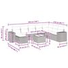 vidaXL 9 pcs conjunto de sofás p/ jardim com almofadões vime PE bege