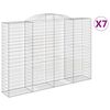vidaXL Cestos gabi&atilde;o arqueados 7pcs 300x50x200/220cm ferro galvanizado
