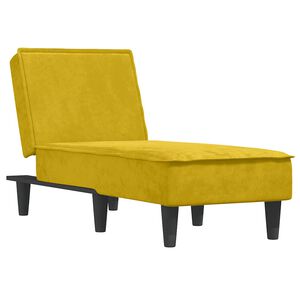 vidaXL Chaise longue veludo amarelo