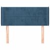 vidaXL Cabeceira de cama c/ abas veludo 83x16x78/88 cm azul-escuro