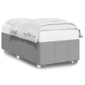 vidaXL Estrutura de cama sem colch&atilde;o 90x200 cm tecido cinzento-claro