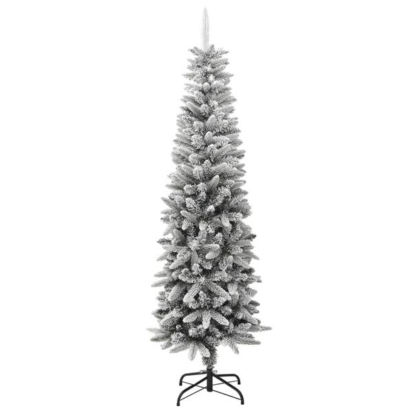 vidaXL &Aacute;rvore de Natal artificial fina com neve PVC e PE 180 cm
