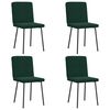 vidaXL Cadeiras de jantar 4 pcs veludo verde-escuro
